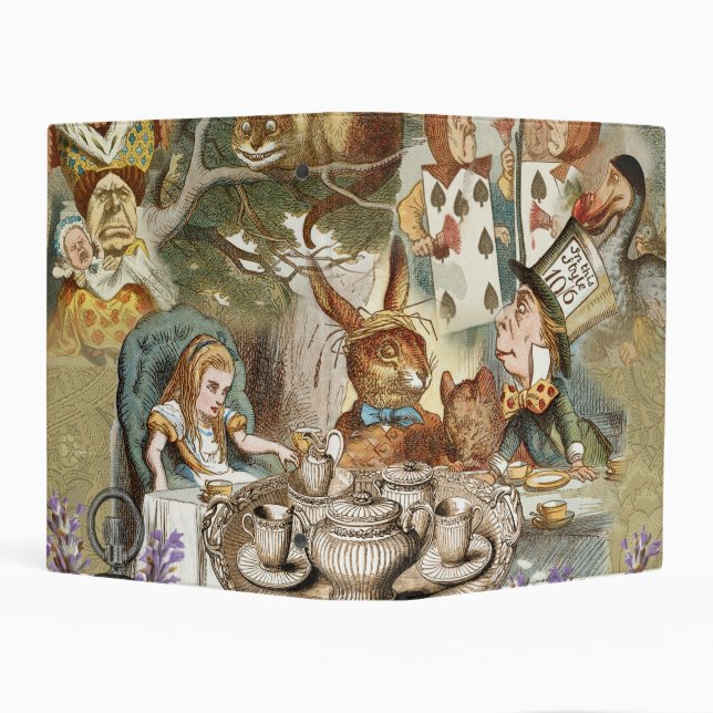 Alice in Wonderland Tea Party Guests Mini Binder (Background)
