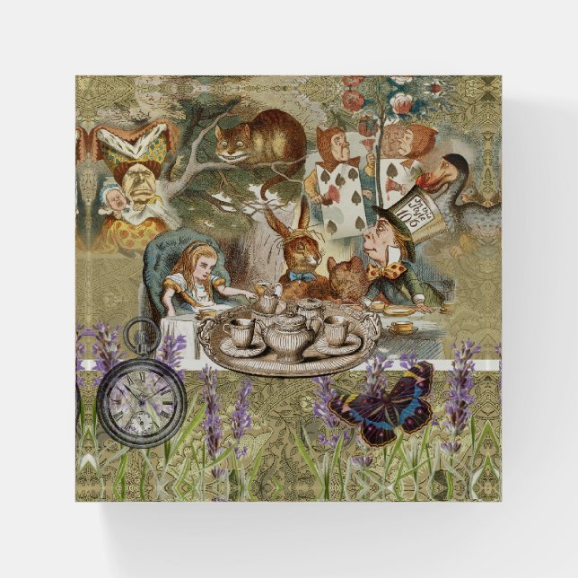Alice in Wonderland Tea Party Guests Paperweight (Front)