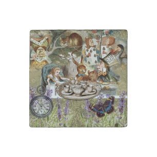 Alice in Wonderland Tea Party Guests Stone Magnet