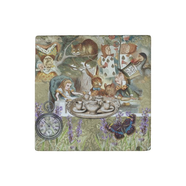 Alice in Wonderland Tea Party Guests Stone Magnet (Fourth Magnet)