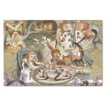 Alice In Wonderland Tea Party Guests Tissue Paper by antiqueart at Zazzle