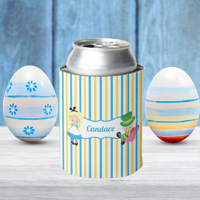 Alice in Wonderland Tea Party Happy Birthday Can Cooler (Creator Uploaded)