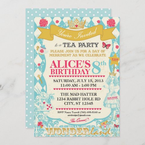 Alice In Wonderland Tea Party Invitation