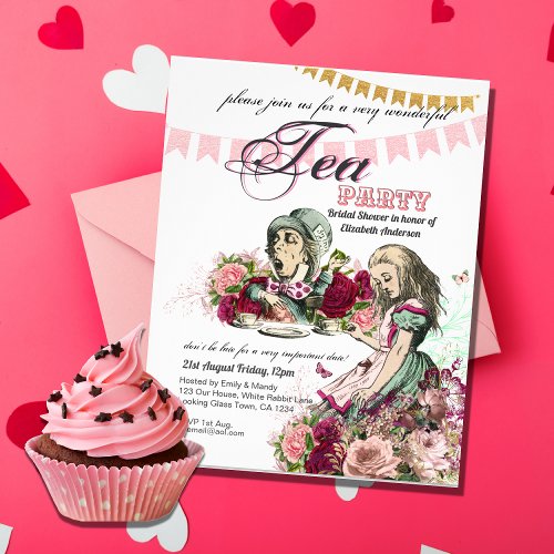 Alice In Wonderland Tea Party Invitation ANY EVENT Flyer