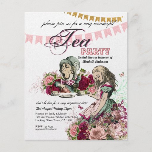 Alice In Wonderland Tea Party Invitation ANY EVENT Flyer | Zazzle