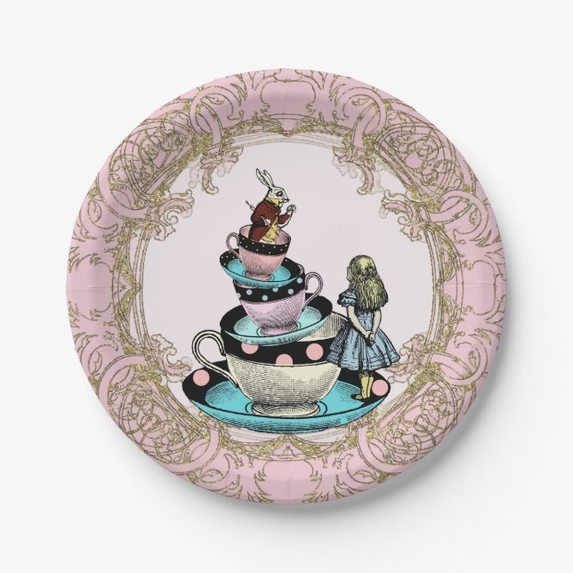 Alice in Wonderland Tea Party Paper Plates (Front)