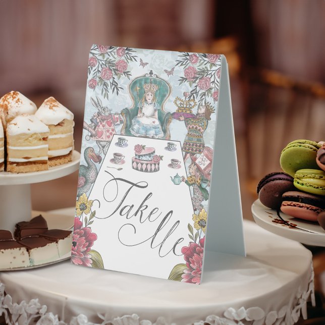Alice in Wonderland Tea Party Take Me Table Tent (Alice in Wonderland Tea Party Take Me Table Tent Sign)