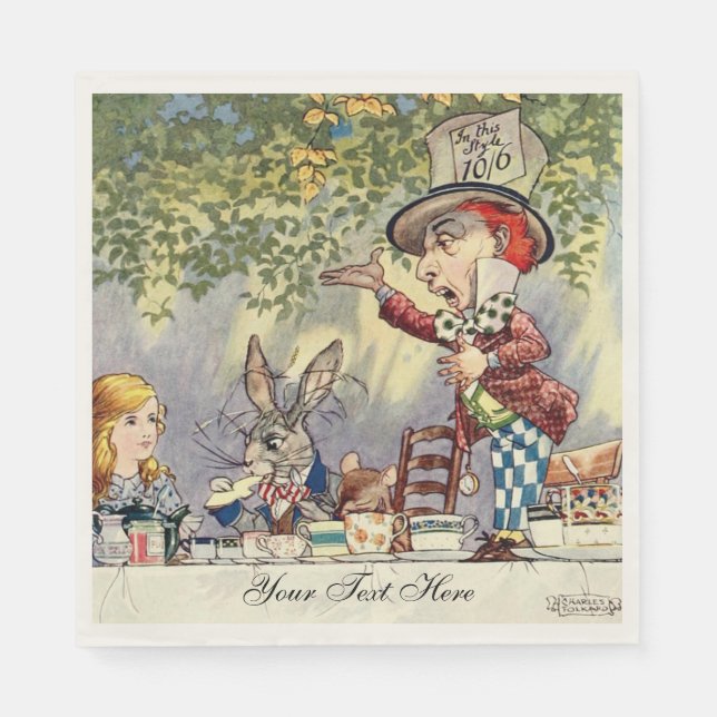 Alice In Wonderland Tea Party Template Napkins (Front)