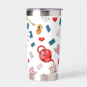 Alice in Wonderland Tea Party Theme Pattern Insulated Tumbler