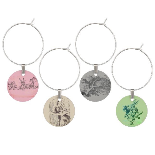 Alice in Wonderland Tea Party Wine Charms (Staggered)