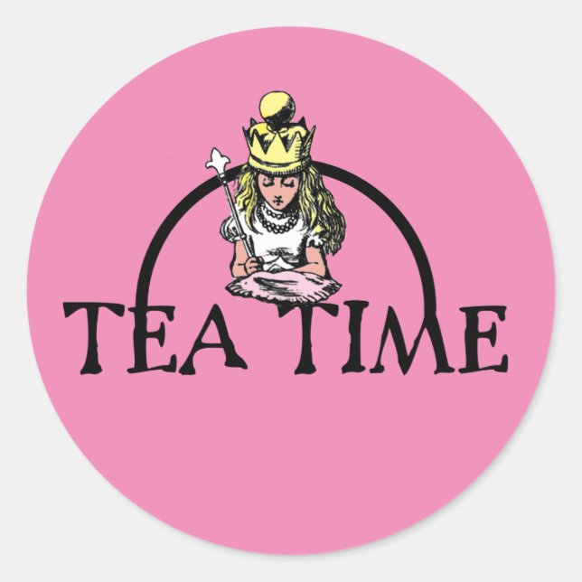Alice in Wonderland - Tea Time Classic Round Sticker (Front)