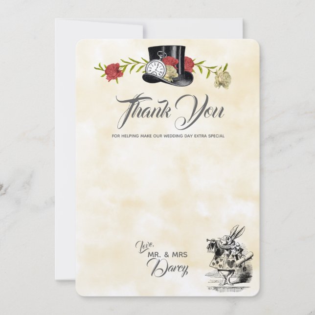Alice in Wonderland Thank You Card (Front)