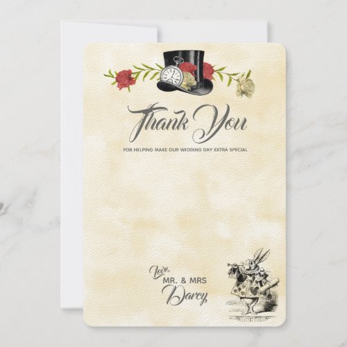 Alice in Wonderland Thank You Card