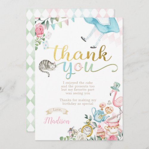 Alice in Wonderland Thank You Cards