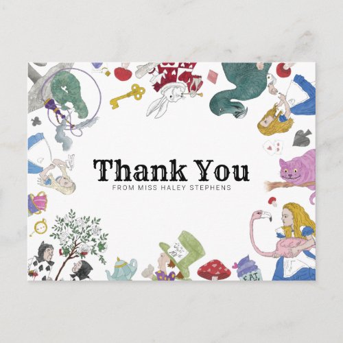 Alice In Wonderland Thank You Note Postcard
