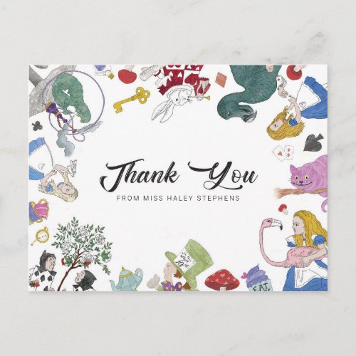 Alice In Wonderland Thank You Note Postcard