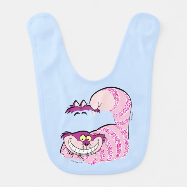 Alice In Wonderland | The Cheshire Cat in Text Baby Bib (Front)