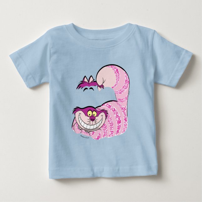 Alice In Wonderland | The Cheshire Cat in Text Baby T-Shirt (Front)