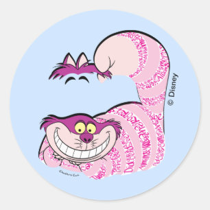 Alice In Wonderland The Cheshire Cat in Text Classic Round Sticker