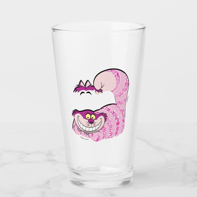 Alice In Wonderland | The Cheshire Cat in Text Glass (Front)