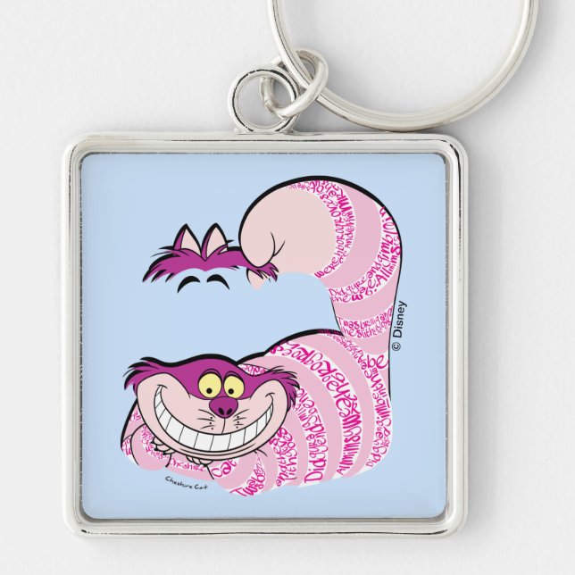 Alice In Wonderland | The Cheshire Cat in Text Keychain (Front)