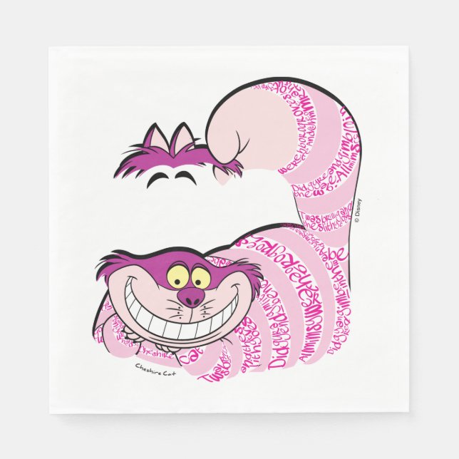 Alice In Wonderland | The Cheshire Cat in Text Napkins (Front)