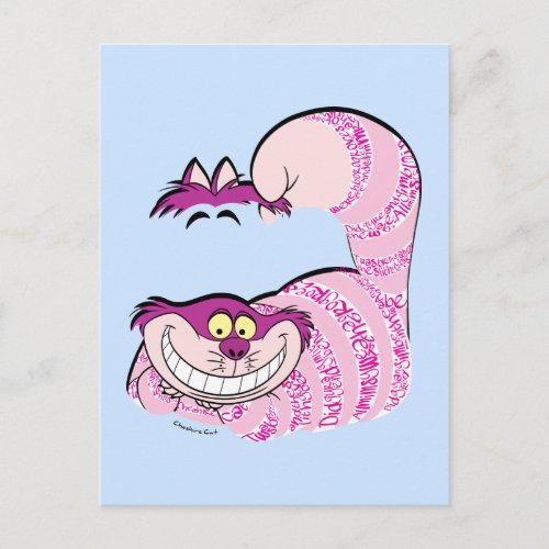 Alice In Wonderland  The Cheshire Cat in Text Postcard