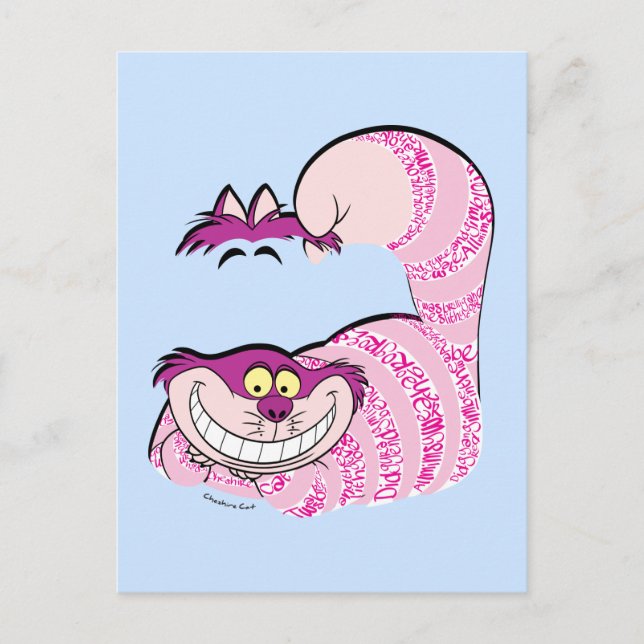 Alice In Wonderland | The Cheshire Cat in Text Postcard (Front)