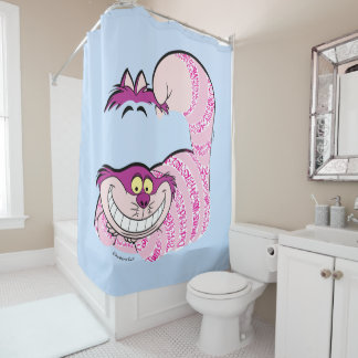 Alice In Wonderland | The Cheshire Cat in Text Shower Curtain