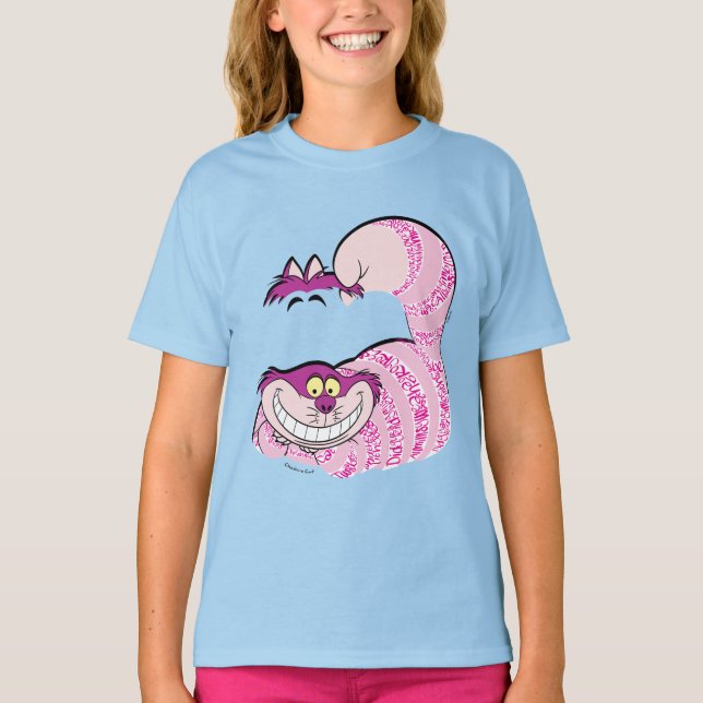 Alice In Wonderland | The Cheshire Cat in Text T-Shirt (Front)