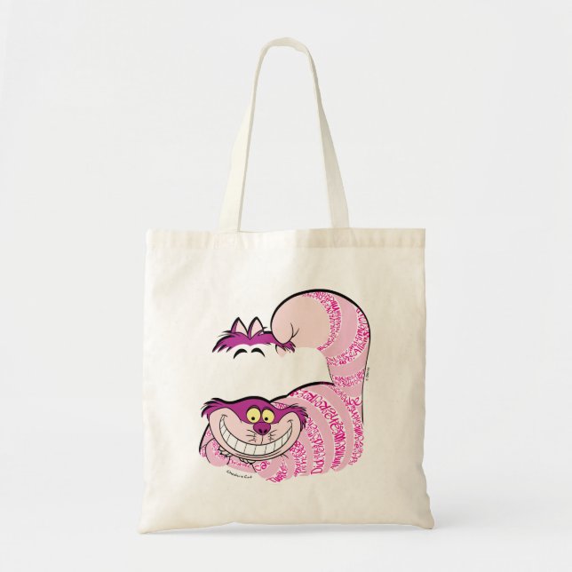 Alice In Wonderland | The Cheshire Cat in Text Tote Bag (Front)