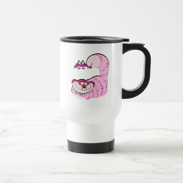 Alice In Wonderland | The Cheshire Cat in Text Travel Mug (Right)
