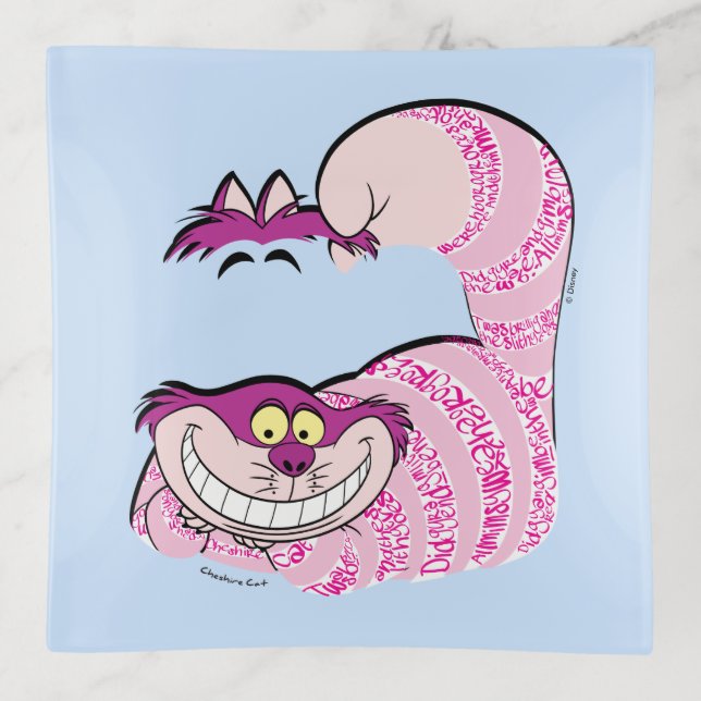 Alice In Wonderland | The Cheshire Cat in Text Trinket Tray (Front)