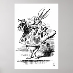 Alice in Wonderland - The Herald (white rabbit) Poster
