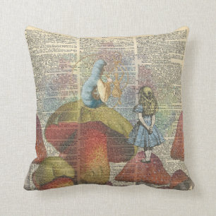 Alice In Wonderland-The Hookah Smoking Caterpillar Throw Pillow