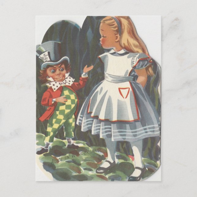 Alice in Wonderland & The Mad Hatter Postcard (Front)