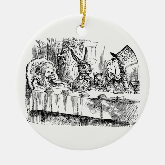 Alice in Wonderland - The Mad Hatter’s Tea Party Ceramic Ornament (Front)