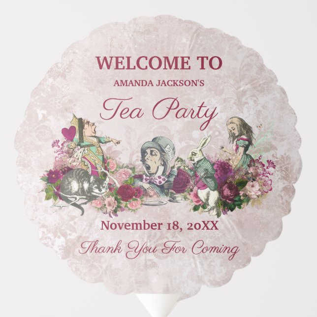 Alice in Wonderland The Mad Hatter Tea Party Balloon (Front)