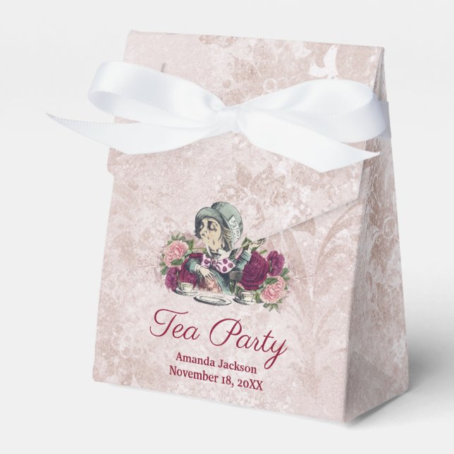 Alice in Wonderland The Mad Hatter Tea Party Favor Boxes (Front Side)