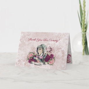 Alice in Wonderland The Mad Hatter Tea Party Letterpress Thank You Card