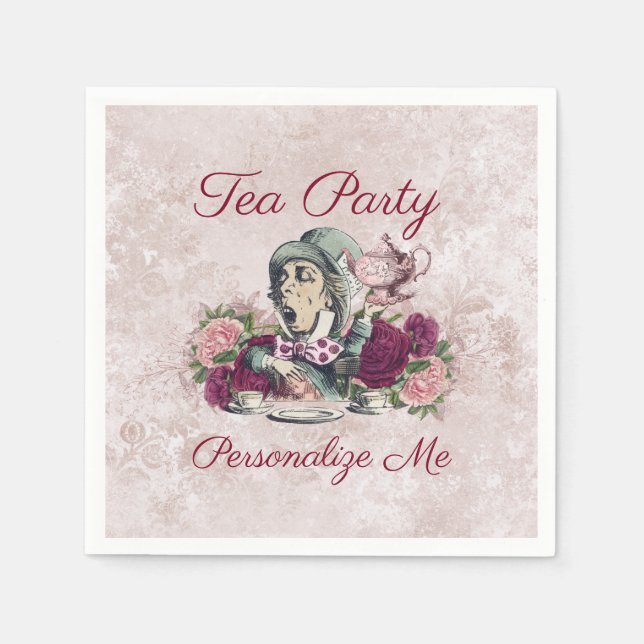Alice in Wonderland The Mad Hatter Tea Party Napkins (Front)