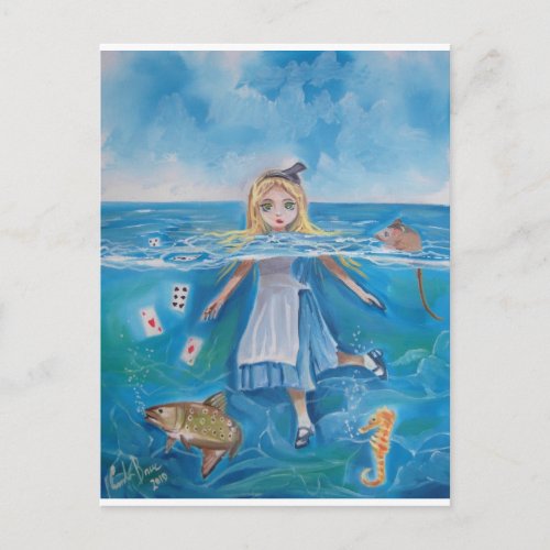Alice in Wonderland the pool of tears by G Bruce Postcard