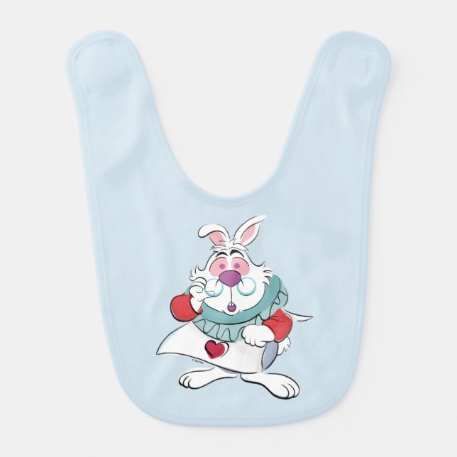 Alice In Wonderland | The White Rabbit Baby Bib (Front)
