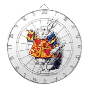 Alice in Wonderland The White Rabbit by Tenniel Dartboard With Darts
