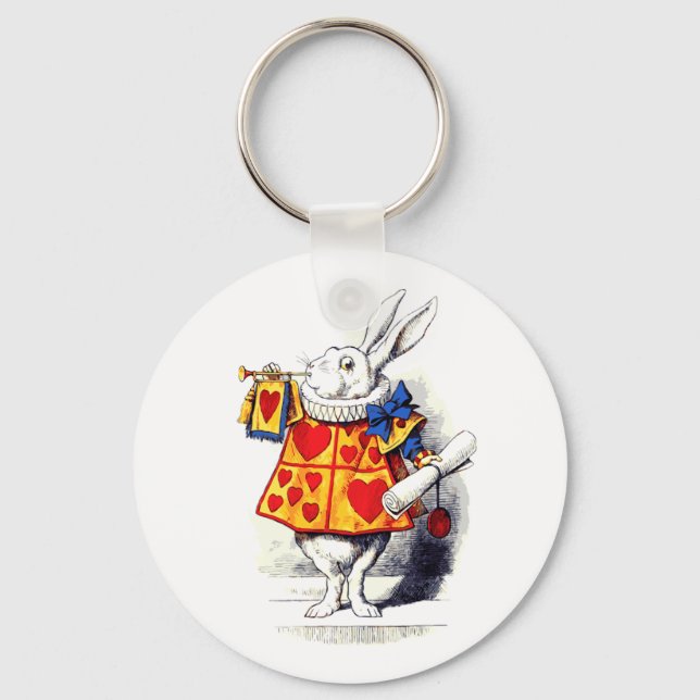 Alice in Wonderland The White Rabbit by Tenniel Keychain (Front)