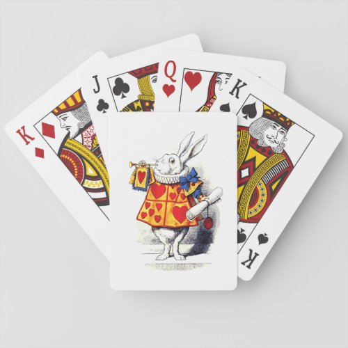 Alice in Wonderland The White Rabbit by Tenniel Poker Cards