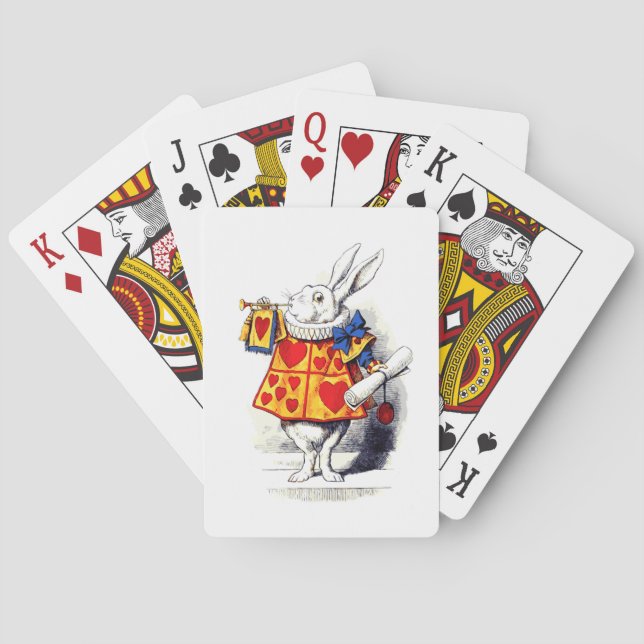 Alice in Wonderland The White Rabbit by Tenniel Poker Cards (Back)