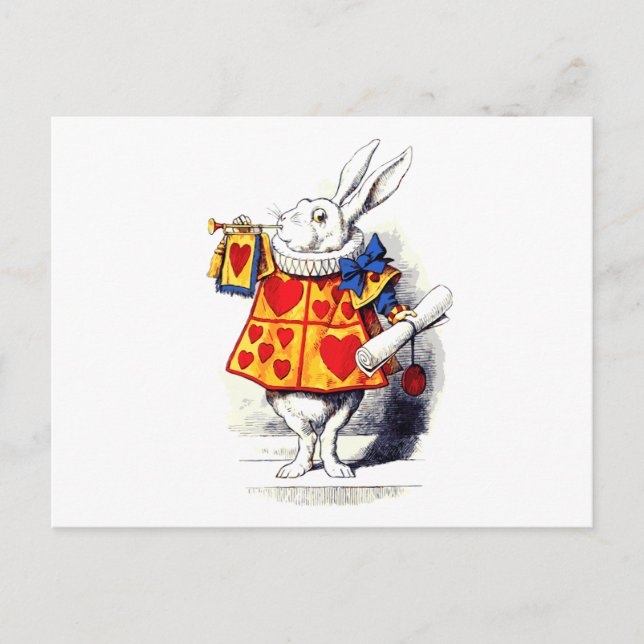 Alice in Wonderland The White Rabbit by Tenniel Postcard (Front)