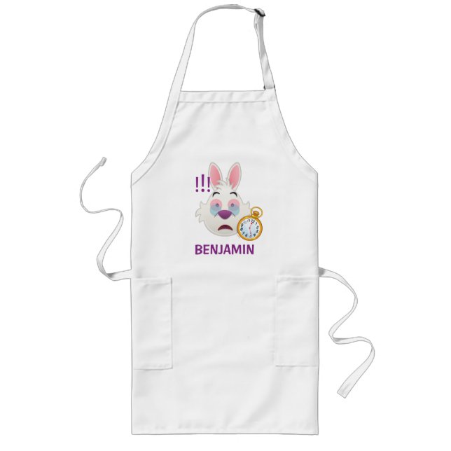 Alice In Wonderland  | The White Rabbit Emoji Long Apron (Front)
