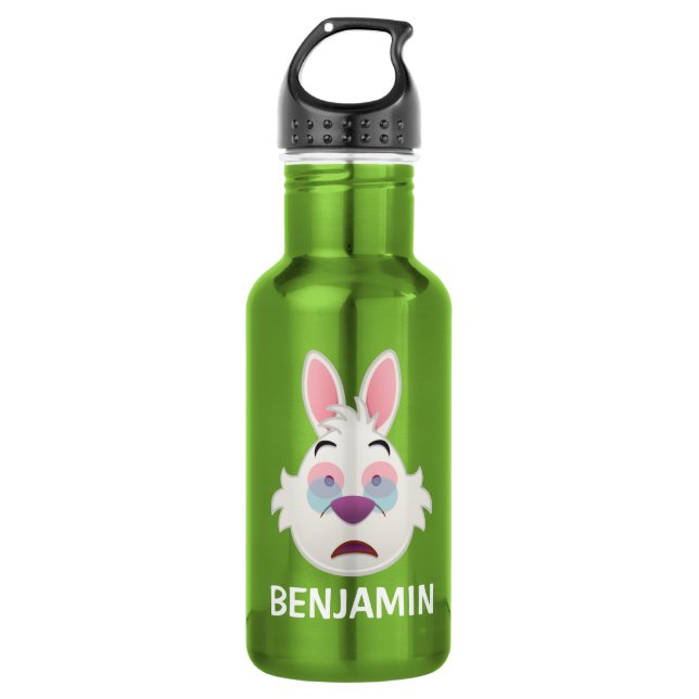 Alice In Wonderland  | The White Rabbit Emoji Stainless Steel Water Bottle (Front)